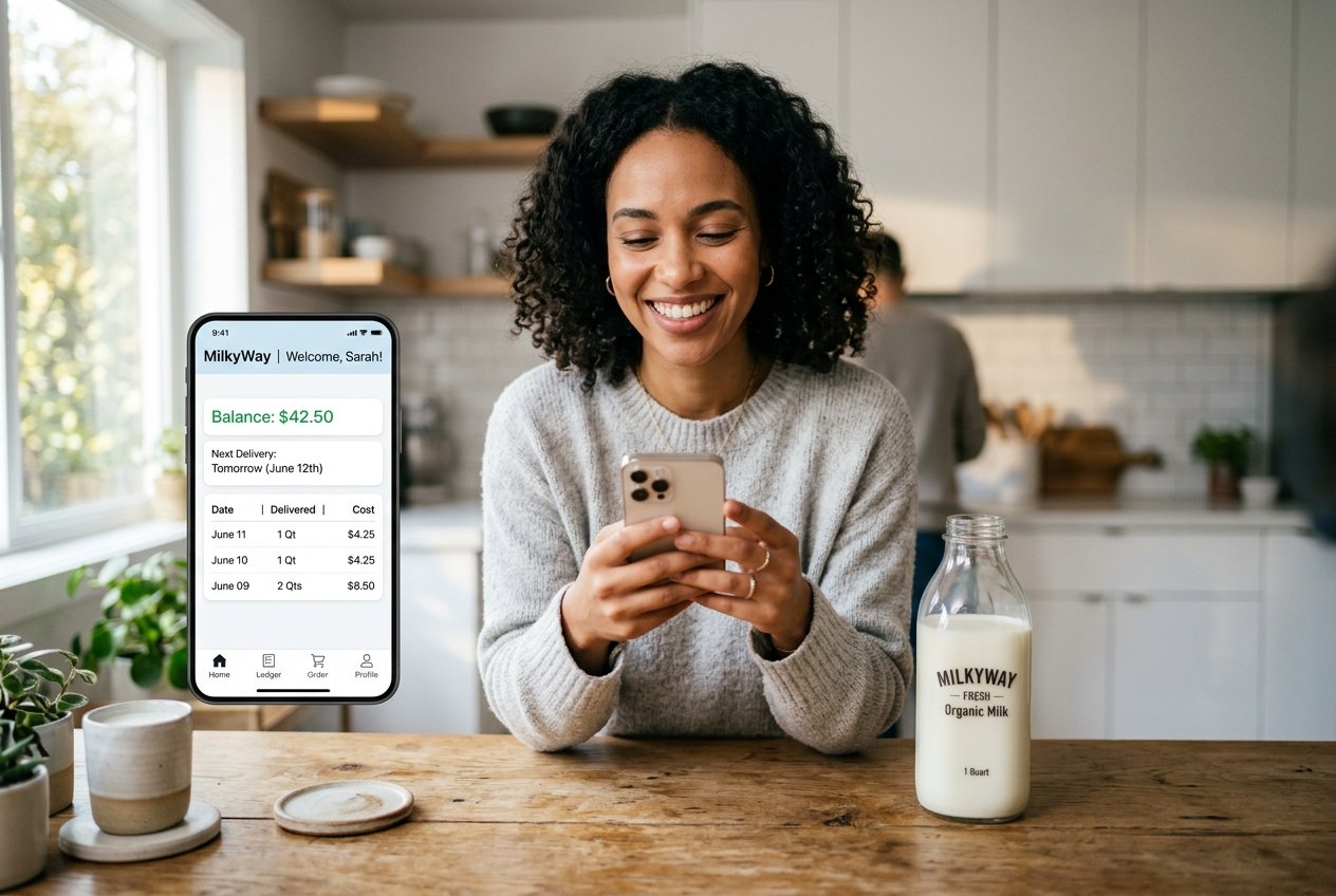 Customer checking digital ledger